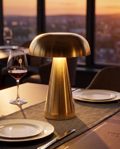 Retro Mushroom Table Lamp – Rechargeable Touch Dimmable LED Light