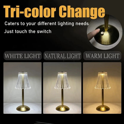 Fancy Touch Table Lamp – Rechargeable Wireless Night Light for Bedroom & Decor
