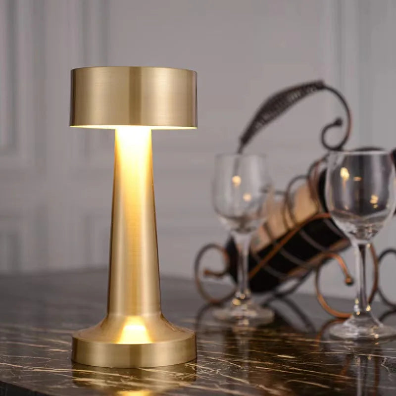 Retro Metal Cordless Table Lamp – Rechargeable LED Ambient Light