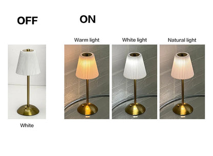 Pleated Cordless Table Lamp – Rechargeable LED Accent Light