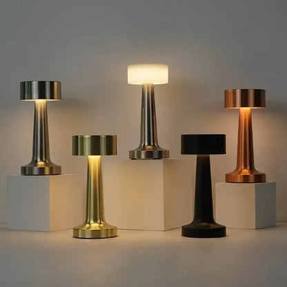 Retro Metal Cordless Table Lamp – Rechargeable LED Ambient Light