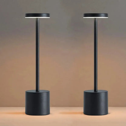 Luxury Rechargeable LED Table Lamp – Wireless Dimmable Metal Ambient Light for Dining & Events
