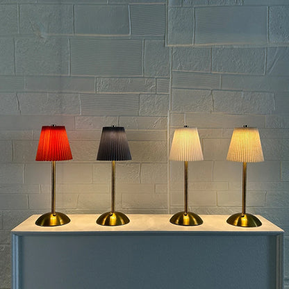 Pleated Cordless Table Lamp – Rechargeable LED Accent Light