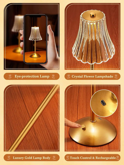 Fancy Touch Table Lamp – Rechargeable Wireless Night Light for Bedroom & Decor