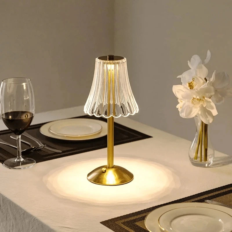 Fancy Touch Table Lamp – Rechargeable Wireless Night Light for Bedroom & Decor