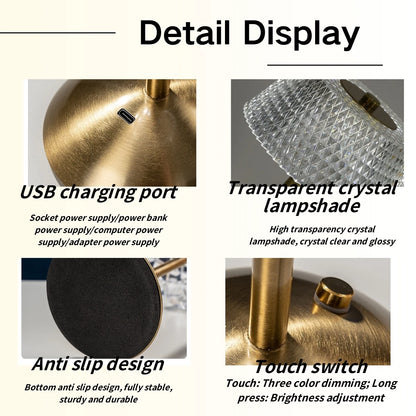 Crystal Touch Bedside Lamp – Dimmable Ambient Night Light