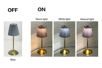 Pleated Cordless Table Lamp – Rechargeable LED Accent Light