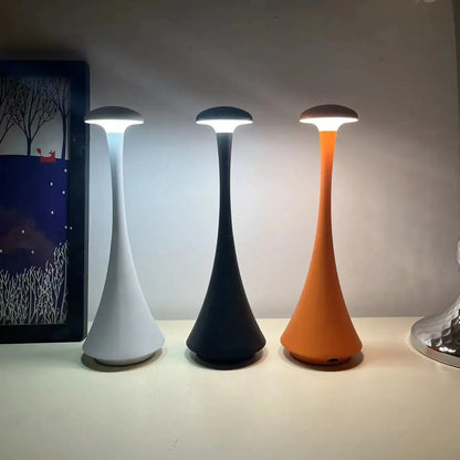 Luxury Mushroom Table Lamp – Rechargeable Touch Dimmable LED Light