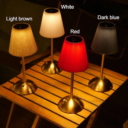 Pleated Cordless Table Lamp – Rechargeable LED Accent Light