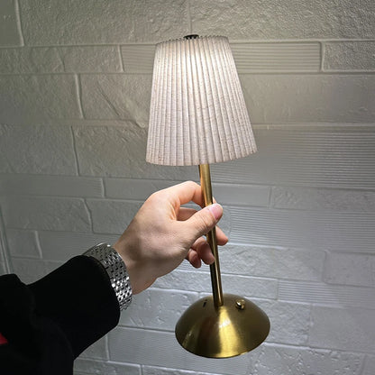 Pleated Cordless Table Lamp – Rechargeable LED Accent Light