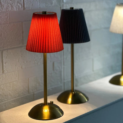 Pleated Cordless Table Lamp – Rechargeable LED Accent Light