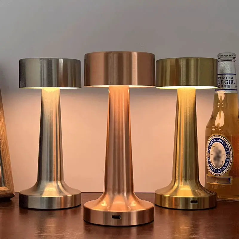 Retro Metal Cordless Table Lamp – Rechargeable LED Ambient Light