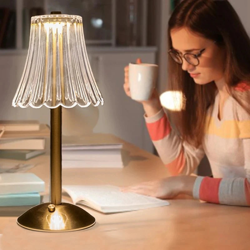 Fancy Touch Table Lamp – Rechargeable Wireless Night Light for Bedroom & Decor