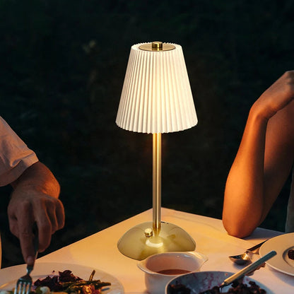 Pleated Cordless Table Lamp – Rechargeable LED Accent Light