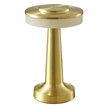Luxury Metal Table Lamp – Rechargeable Touch Dimmable LED Light