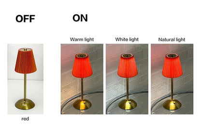 Pleated Cordless Table Lamp – Rechargeable LED Accent Light