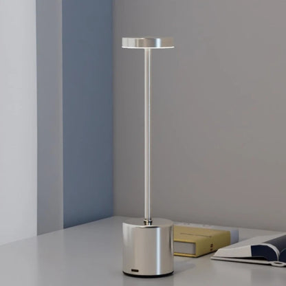 Luxury Rechargeable LED Table Lamp – Wireless Dimmable Metal Ambient Light for Dining & Events