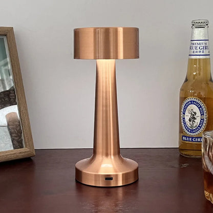 Retro Metal Cordless Table Lamp – Rechargeable LED Ambient Light