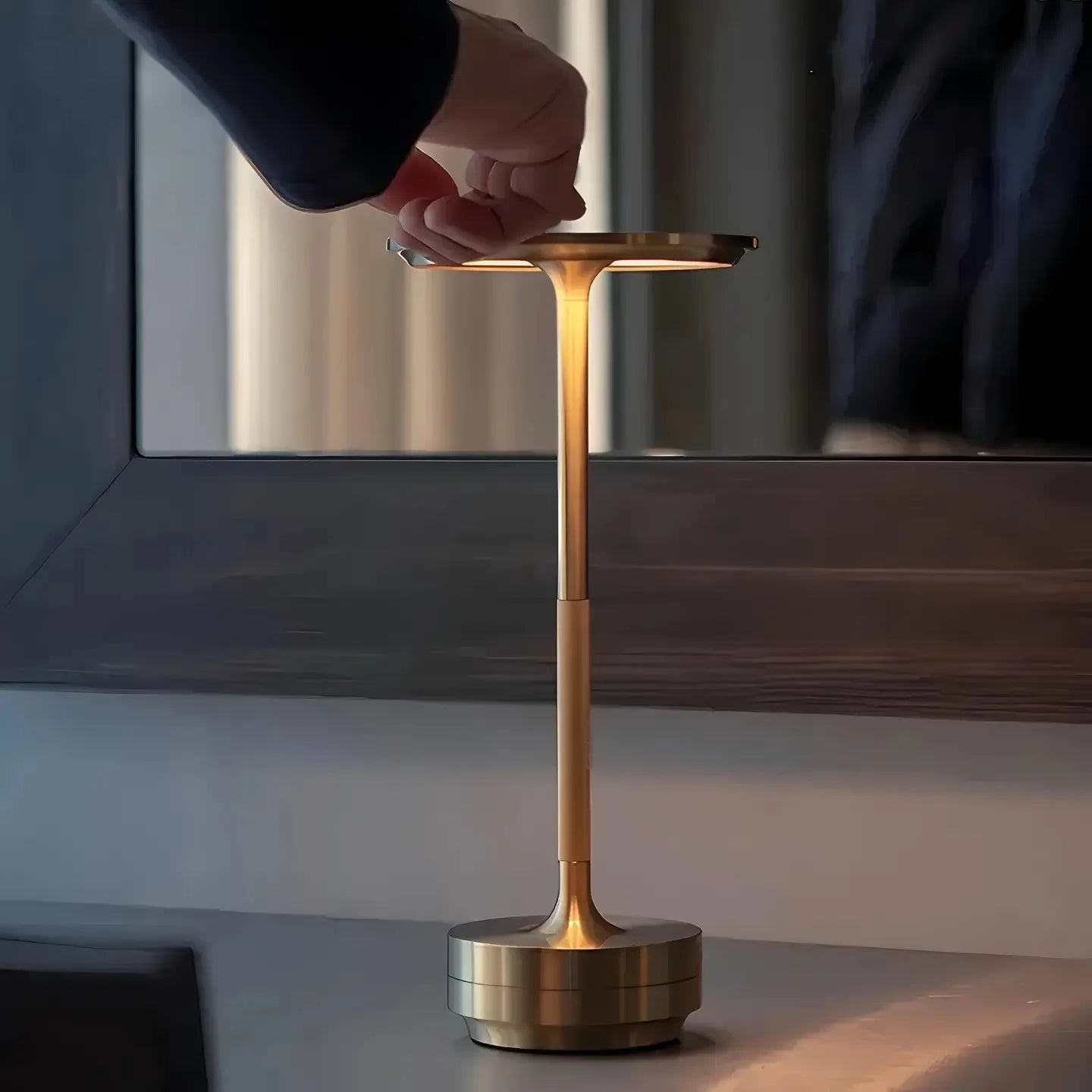 Luxury Rechargeable Table Lamp – Touch Dimmable LED Light with 3 Color Modes