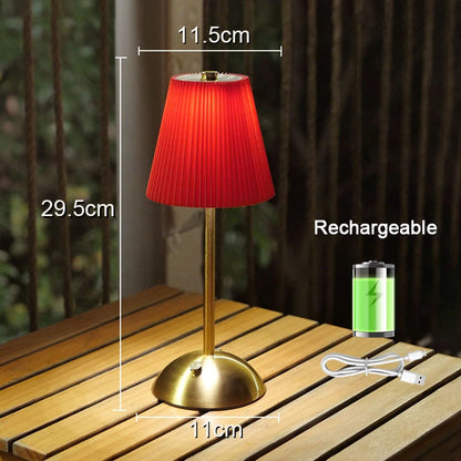 Pleated Cordless Table Lamp – Rechargeable LED Accent Light