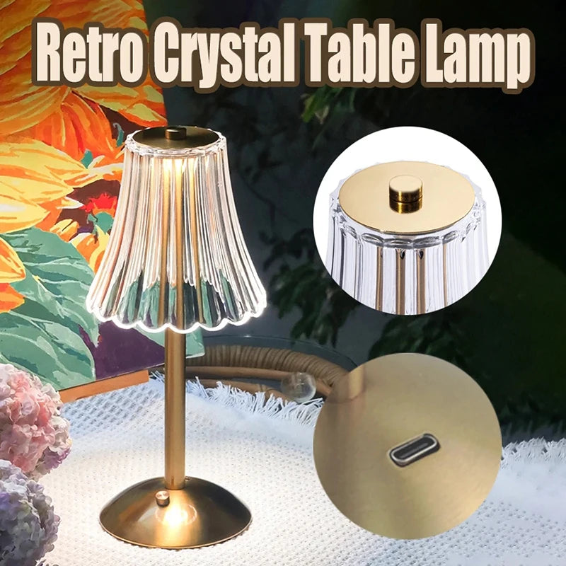 Fancy Touch Table Lamp – Rechargeable Wireless Night Light for Bedroom & Decor