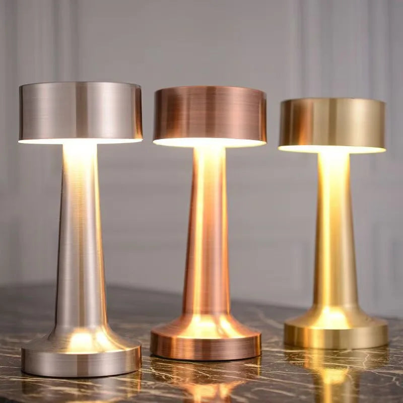 Retro Metal Cordless Table Lamp – Rechargeable LED Ambient Light