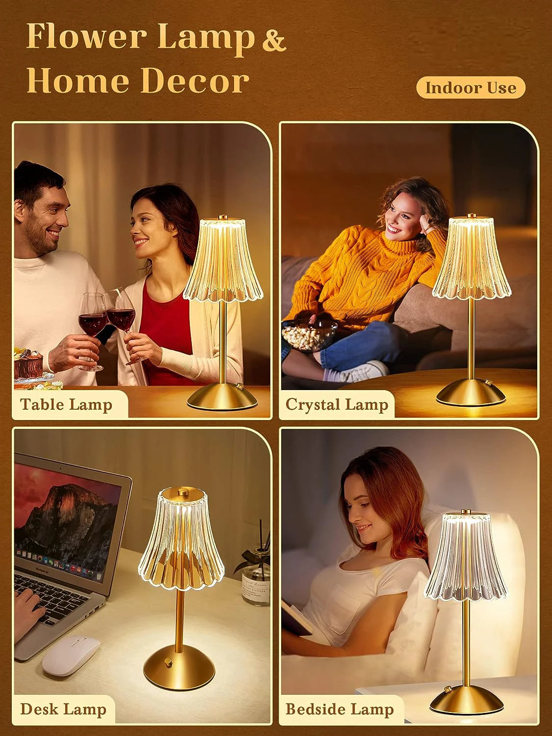 Fancy Touch Table Lamp – Rechargeable Wireless Night Light for Bedroom & Decor