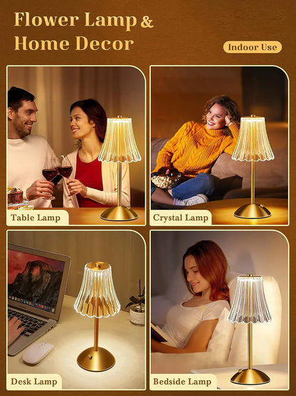 Fancy Touch Table Lamp – Rechargeable Wireless Night Light for Bedroom & Decor