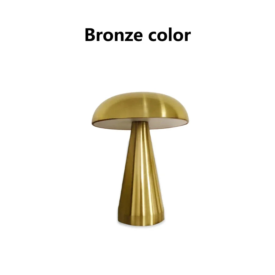 Retro Mushroom Table Lamp – Rechargeable Touch Dimmable LED Light