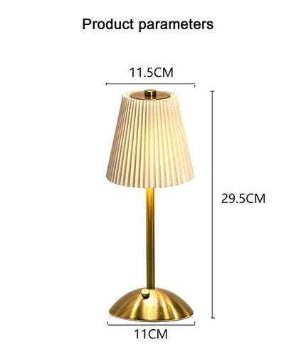 Pleated Cordless Table Lamp – Rechargeable LED Accent Light
